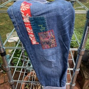 Vintage Cabi crop patchwork denim